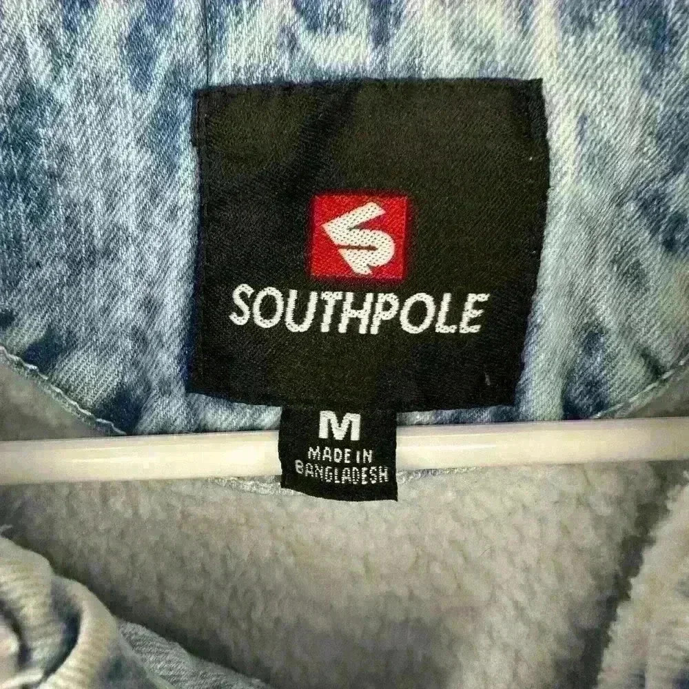 Southpole Denim Jacket Men's Size Medium Acid Wash Sherpa Lined Trucker 90s Y2K - Picture 6 of 9